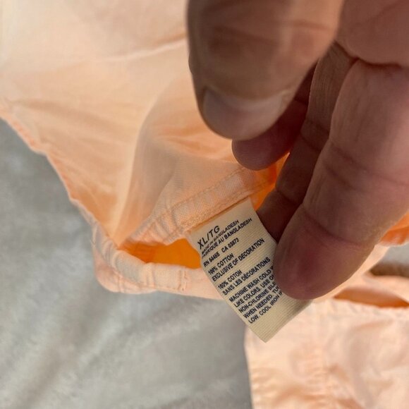 American Eagle Outfitters Men Slim Fit Button Up Shirt Size XL Peach Long Sleeve - Picture 6 of 9